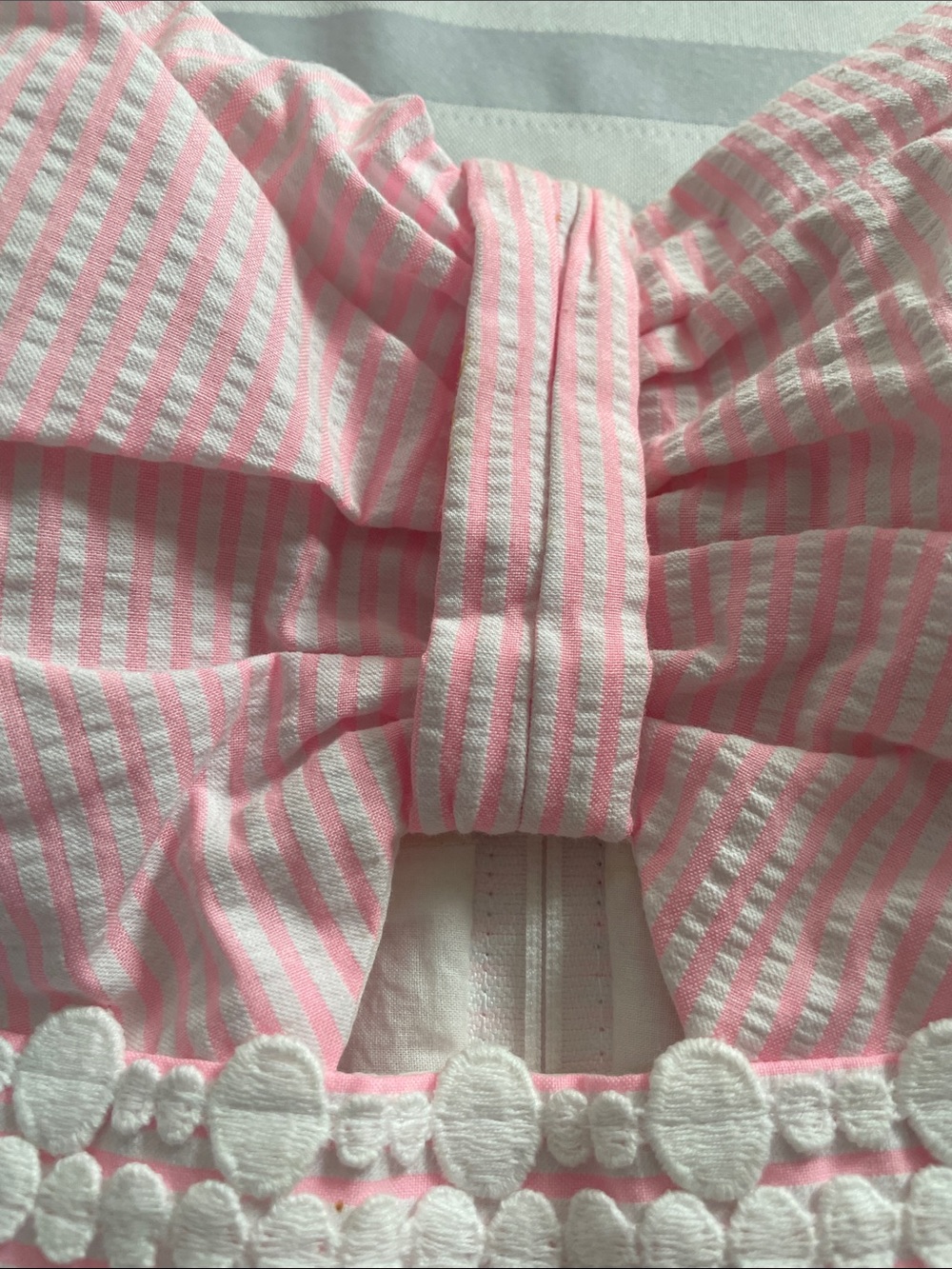 Lilly Pulitzer Pink & White Striped Spaghetti Strap Sundress with Bow - Picture 8 of 12